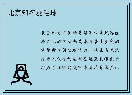 北京知名羽毛球
